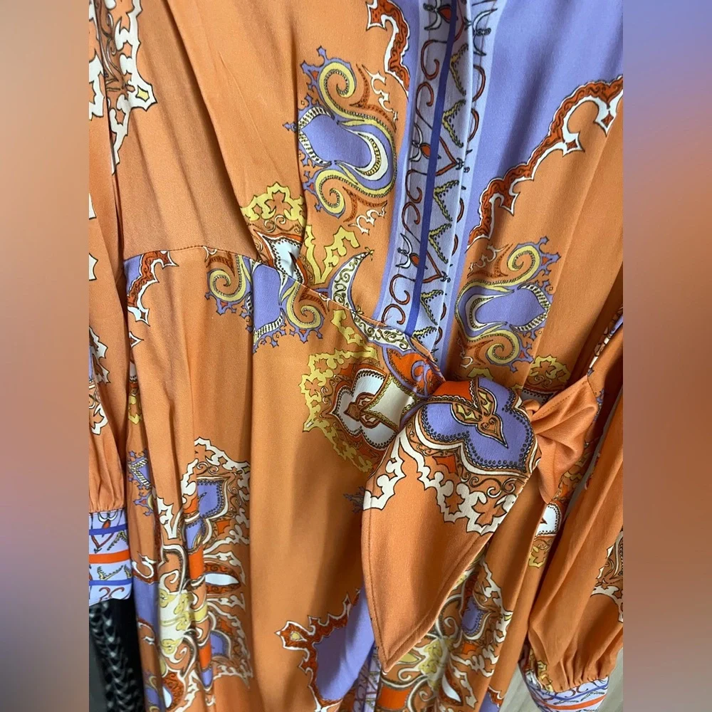 And Other Stories Elegant Orange and Purple Women's Dress - Picture 3 of 3